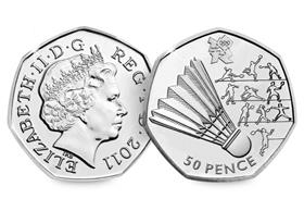 UK 2011 Olympics Badminton 50p