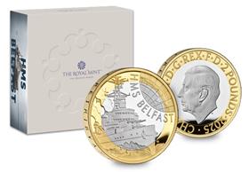 The UK 2025 HMS Belfast Silver Proof £2 Coin