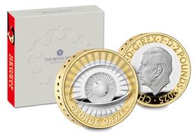 The UK 2025 George Orwell Silver Proof Piedfort £2 Coin