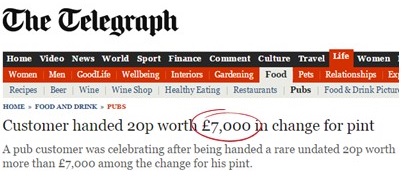 Media speculation fuelled wild estimates about the value of an undated 20p